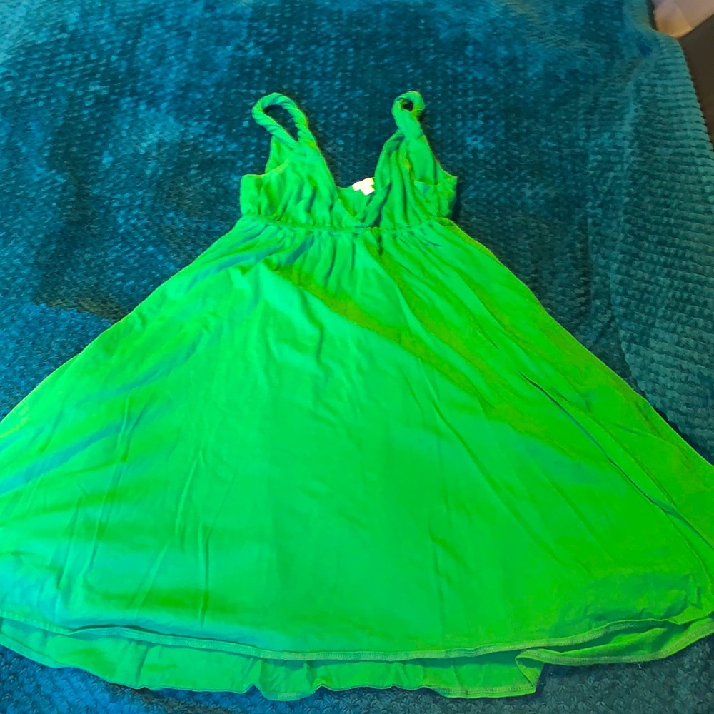 Christmas green fossil flare dress